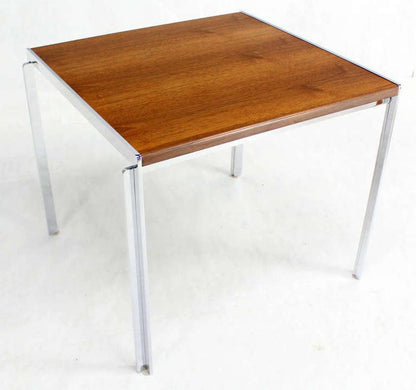 Mid-Century Modern Stow Davis Walnut and Chrome Coffee Table