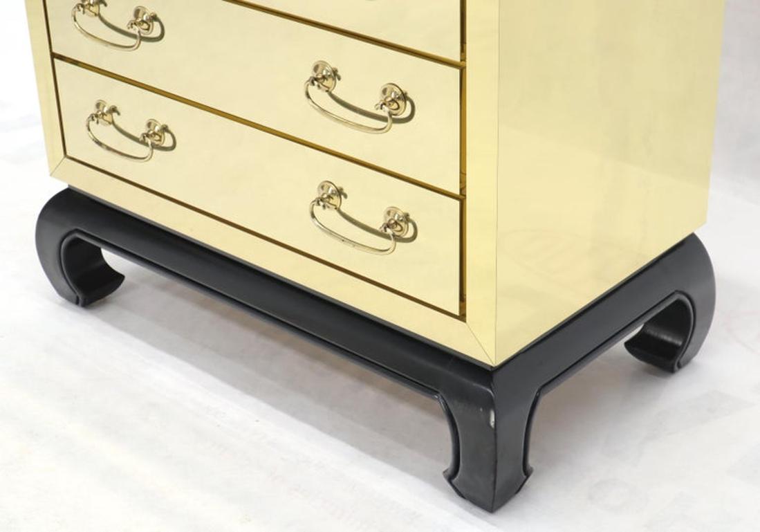 Brass Clad Decorative Three Drawers Chest