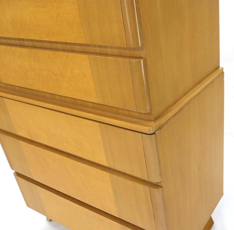Five Drawers Blond to Gold Mahogany High Chest Dresser