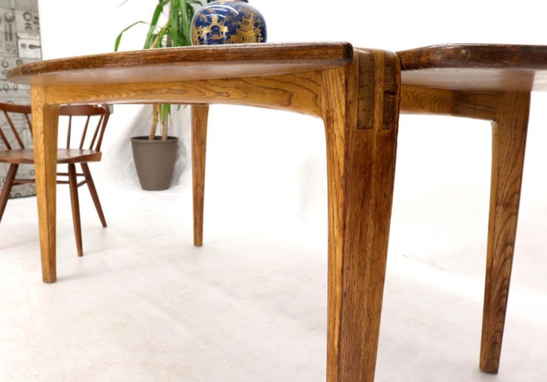 Studio Made Sculptural Legs Oval Shape Dining Table on Tapered Legs