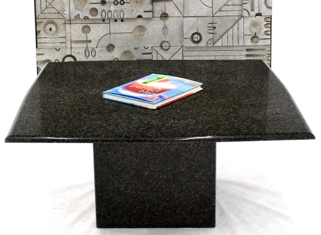 Square Black Granite Pedestal Base Coffee Table