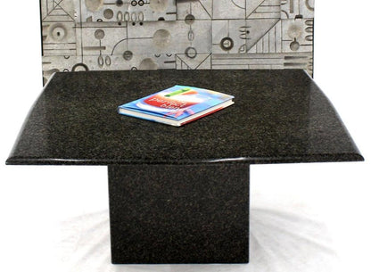 Square Black Granite Pedestal Base Coffee Table