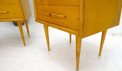 Pair of Honey Amber Lacquer Edmond Spence Two Drawer Nightstands End Tables