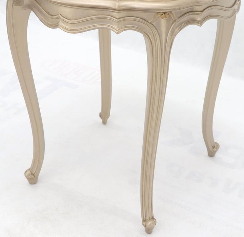 Country Provincial Tall Legs Silver Gilt Marble-Top Lamp Table Stand