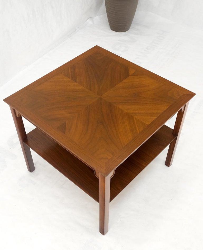 Henredon Heritage Square Walnut Two Tier Side End Coffee Table MINT!