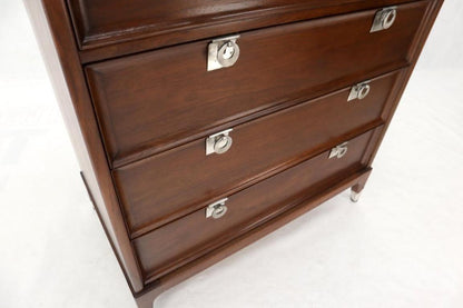 Mid-Century Modern Walnut 4 Drawers Bachelor Chest