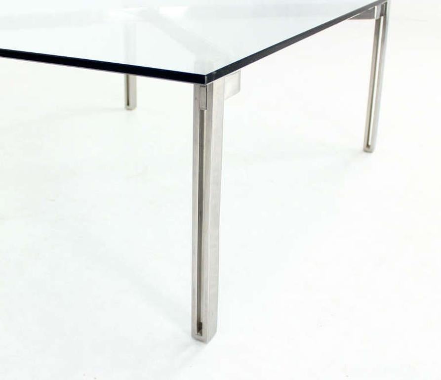 Mid-Century Modern Solid Chrome and Glass-Top Coffee Table style of Kjaerholm