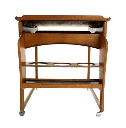 Danish Modern Rolling Teak Bar Cart