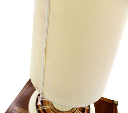 Large 53" Tall Round Porcelain Pottery Base Mid-Century Modern Table Lamp MINT!