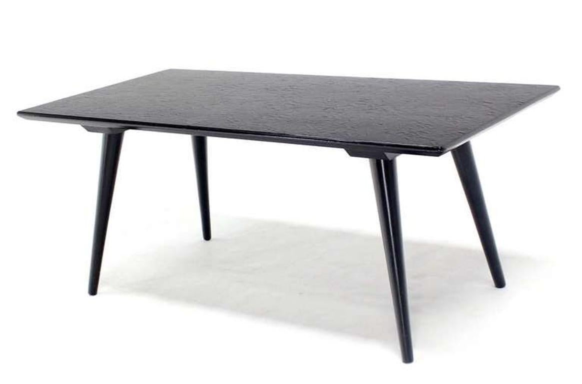 Paul McCobb Mid-Century Modern Black lacquer Slate Like Top Coffee Table MINT!