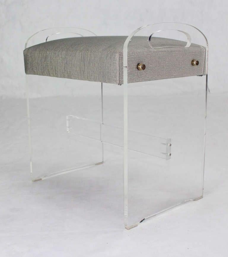 Mid-Century Modern Lucite Piano Window Bench New Upholstery MINT!