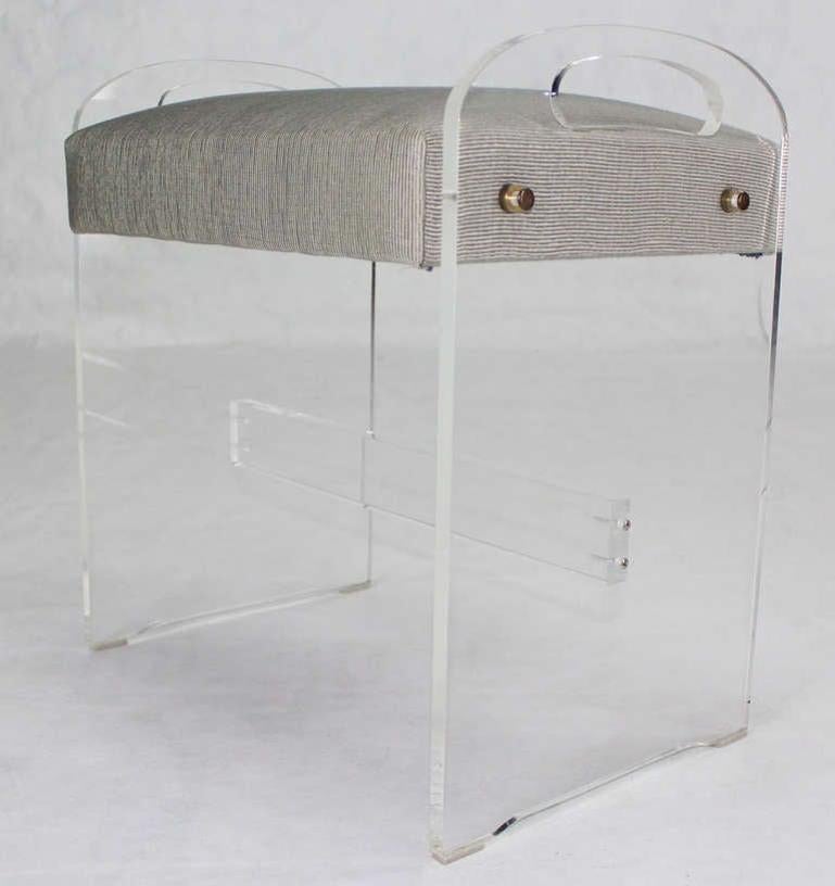 Mid-Century Modern Lucite Piano Window Bench New Upholstery MINT!