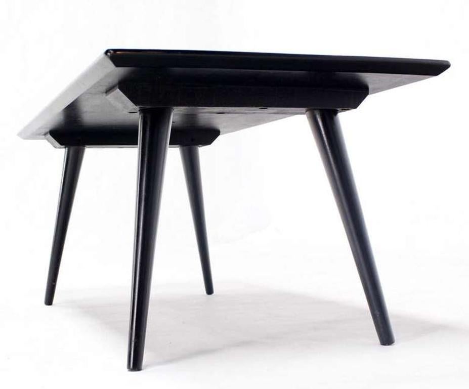 Paul McCobb Mid-Century Modern Black lacquer Slate Like Top Coffee Table MINT!